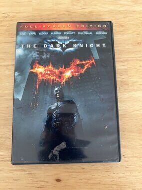The Dark Knight 2008 DVD Full-Screen Edition Christian Bale Crime Movie Pre-Owne